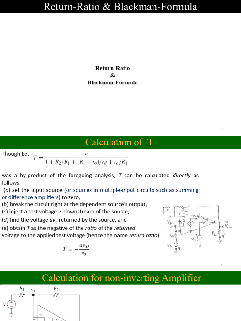 Return Ratio and Blackman Formula Guide | PDF | Science & Mathematics