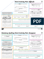 Year 3 and 4 Statutory Spelling Words Activity Mat Pack 6