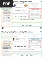 Year 3 and 4 Statutory Spelling Words Activity Mat Pack 2