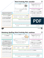 Year 3 and 4 Statutory Spelling Words Activity Mat Pack 5