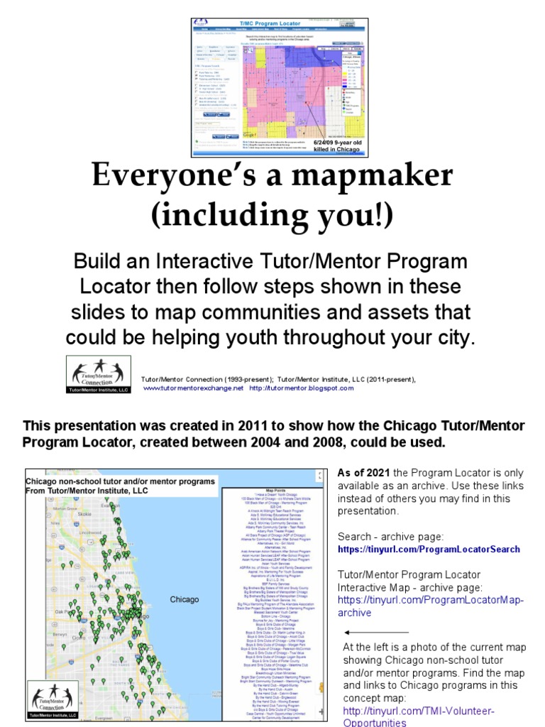 How To Use Chicago Tutor/Mentor Program Locator To Make Your Own Maps | PDF