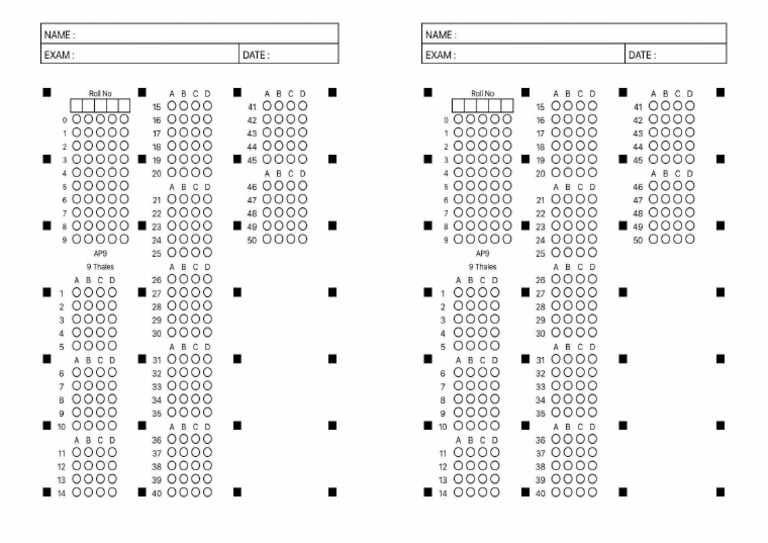Answer Sheet AP9 | PDF