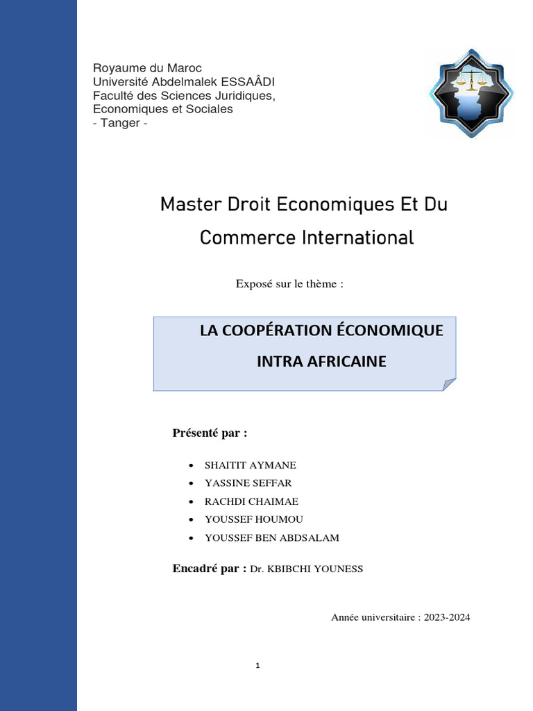 Cooperation Inta Africain Word PDF | PDF | Afrique | Union africaine