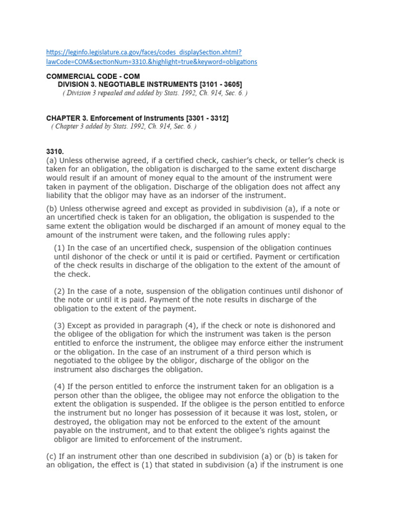 California Commercial Code PDF Military Discharge Justice