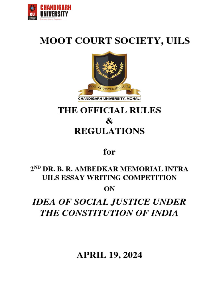 2nd Dr B R Ambedkar Memorial Intra Uils Essay Writing Competition