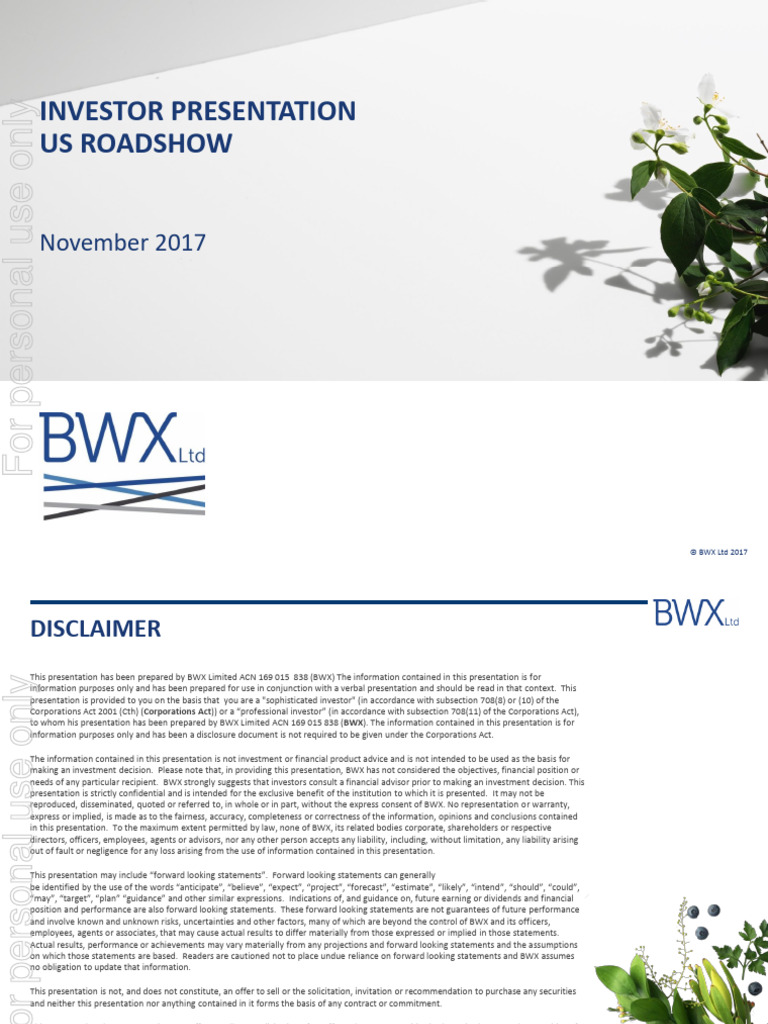 BWX Annual Report PDF Mergers And Acquisitions Cosmetics