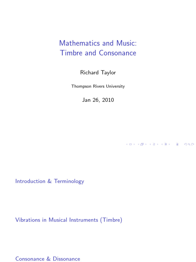 Understanding Timbre and Consonance | PDF | Pitch (Music) | Sound