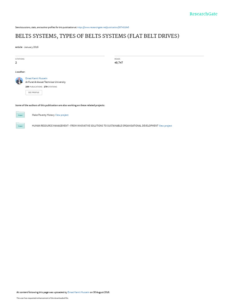 Mechanical Belts Pdf Belt Mechanical Mechanics