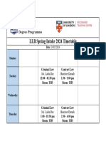 LLB Spring Intake 2024 Timetable