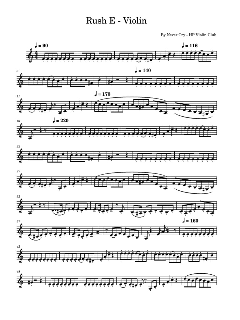 Rush e violin pdf