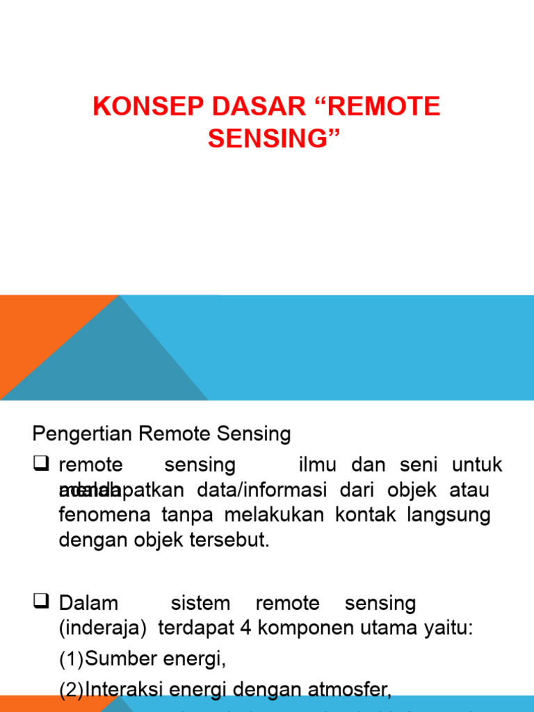 Konsep dan Komponen Remote Sensing | PDF