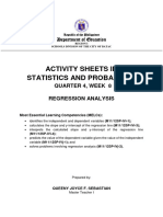 Activity Sheets in Statistics and Probability: Quarter 4, Week 8 Regression Analysis
