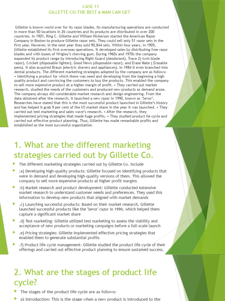 Gillette Market Research Pdf Pricing Marketing
