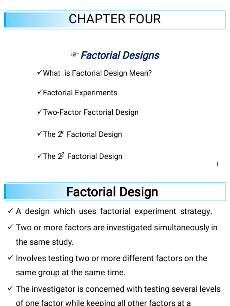 Understanding Factorial Designs in Experiments | PDF | Analysis Of ...