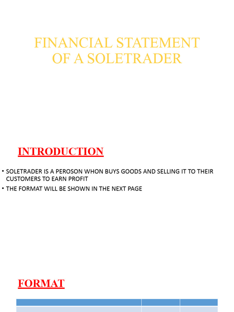 Sole Trader Financial Statement Guide | PDF | Business | Law