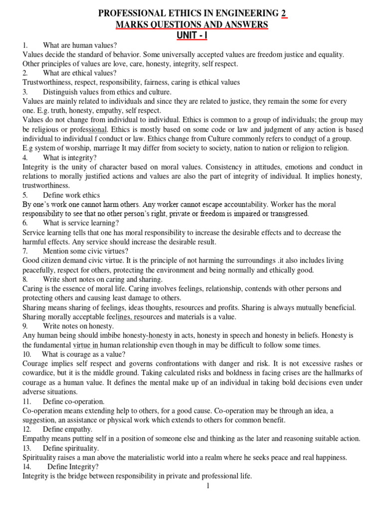 Professional Ethics in Engineering Q&A | PDF | Risk | Morality
