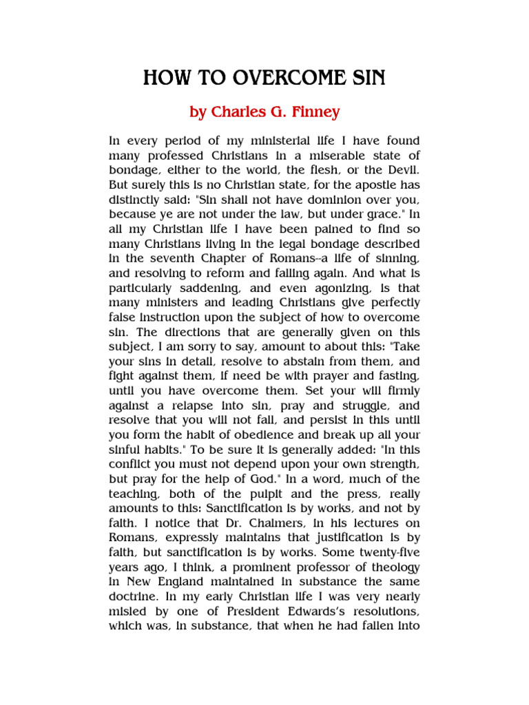 How to overcome sin pdf faith salvation