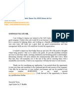 Teleperformance Davao Application Letter