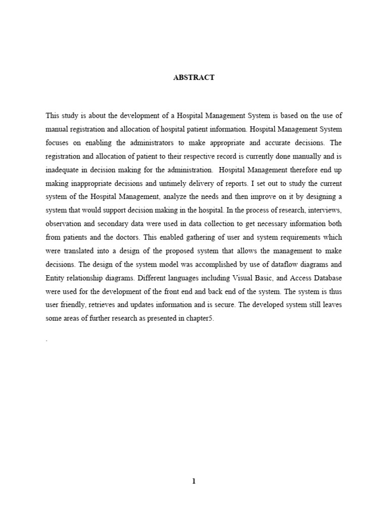 Hospital Management System Development | PDF | Databases | Hospital