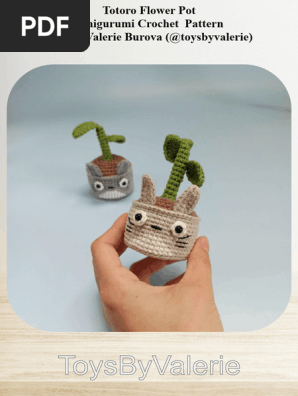 Totoro Flower Pot Free Amigurumi Crochet Pattern 