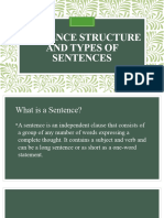 Sentence Structure and Types of Sentences