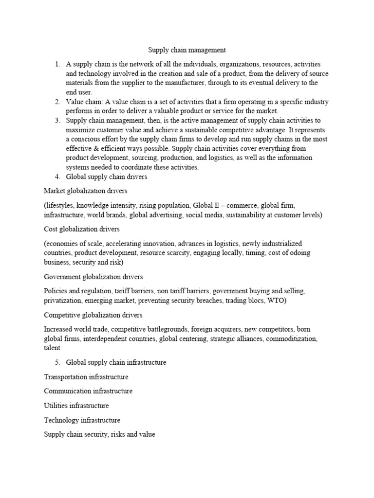 Supply Chain Management | PDF | Supply Chain | Supply Chain Management