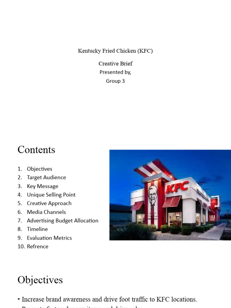 KFC Creative Brief and Marketing Strategy | PDF | Advertising | Social ...