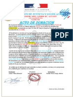 Certificado de Donación de Salazar Hosmer Alberto