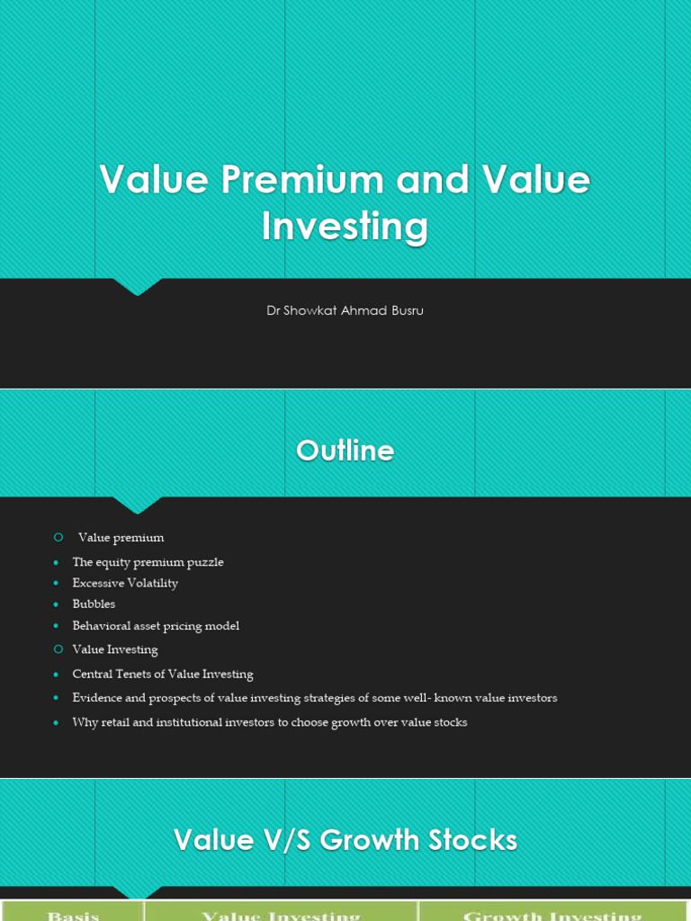 Understanding Value Premium & Investing | PDF | Value Investing | Risk ...