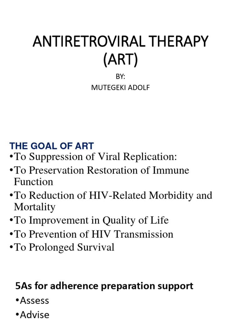 Antiretroviral Therapy (ART) | PDF | Management Of Hiv/Aids | Hiv