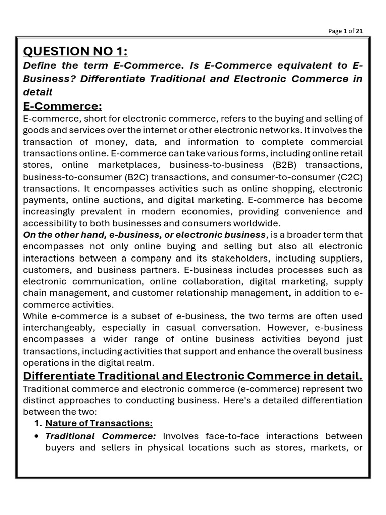 E-Commerce vs. E-Business Explained | PDF | Debit Card | E Commerce