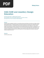 CAD CAM and Jewellery Design Education