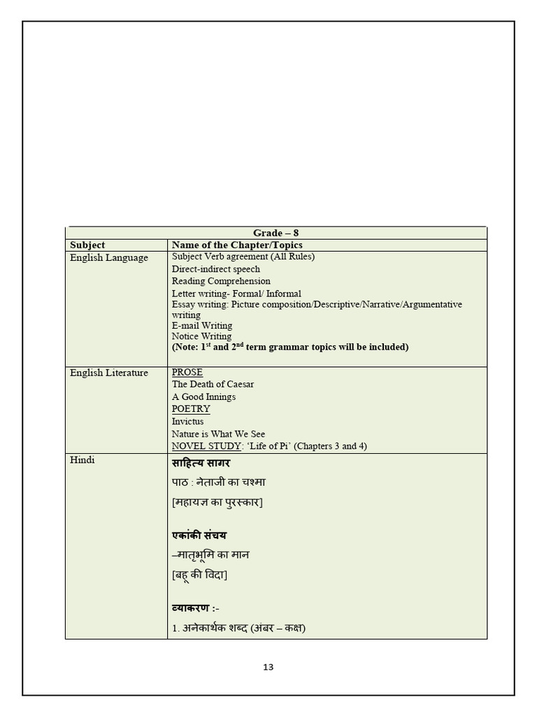Grade 8 English and Language Curriculum | PDF | Arabic | Linguistics