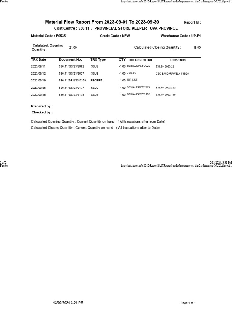September 2023 Material Flow Report | PDF