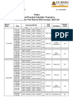 Date Sheet For Final External Practical Exams Odd Sem Feb 2024