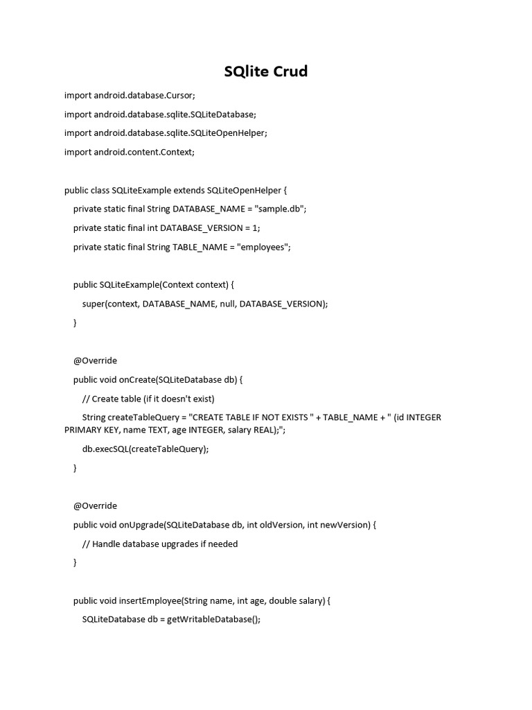 Sqlite crud pdf method computer programming databases