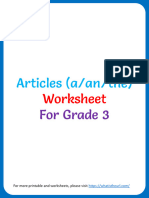 Articles A An and The Worksheet For Grade 3 Exercise 5