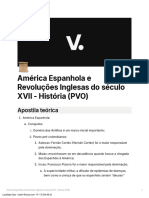 América Espanhola e Revoluções Inglesas Do Século XVII - História (PVO)