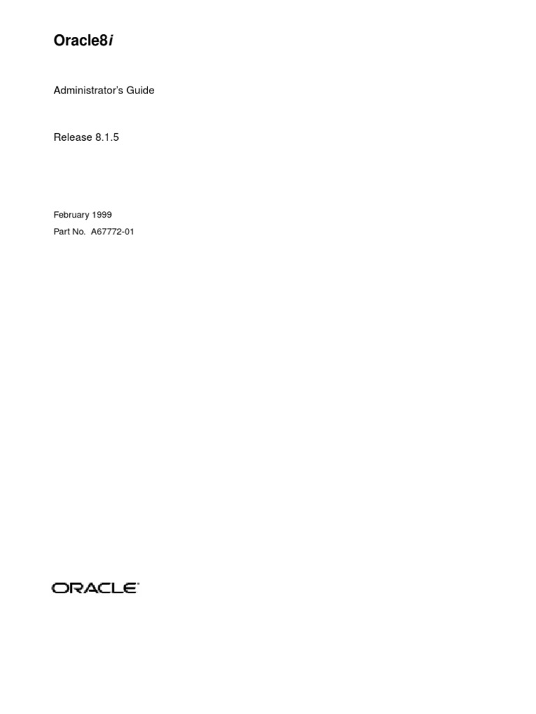8i Admin Guide | PDF | Oracle Database | Databases
