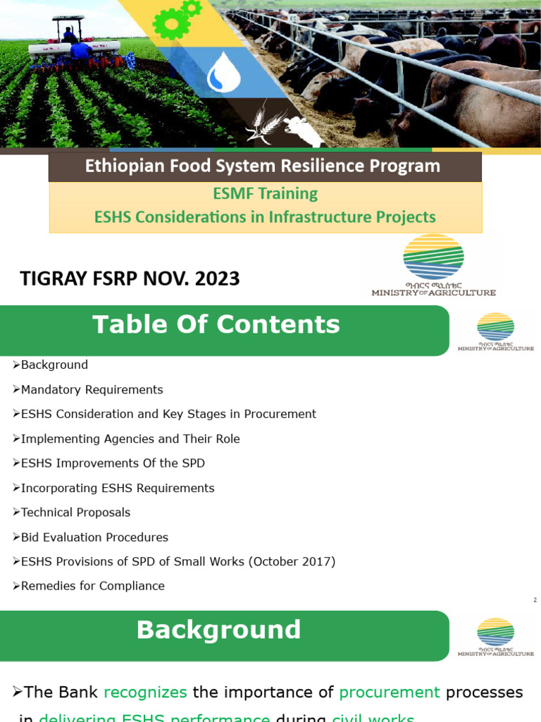 ESHS Guidelines for Ethiopian Projects | PDF | Procurement | General ...