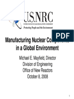 Manufacturing Nuclear Components in A Global Environment
