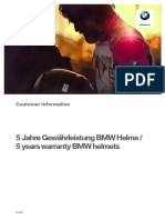 BMW Customer Information - 5 Years Warranty BMW Helmets