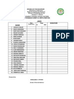 Attendance Sheet PARENTS