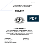 Introduction and Concept of Cost Accounts