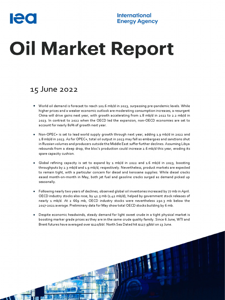 15JUNE2022 OilMarketReport | PDF | Opec | Petroleum