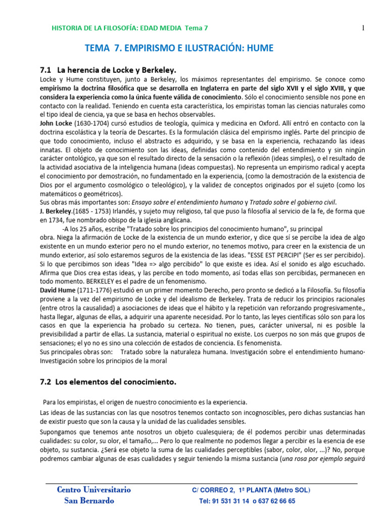 Empirismo e Ilustración: Hume | PDF | Empirismo | David Hume
