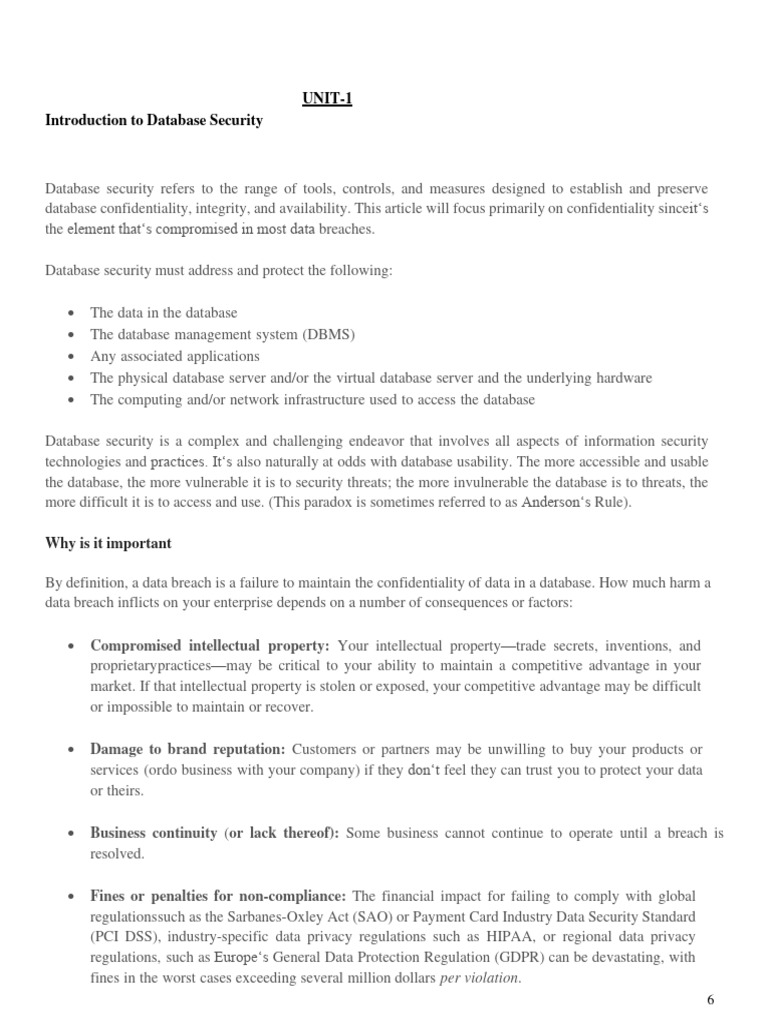 Database Security - Unit 1& 2 | PDF | Key (Cryptography) | Cryptography
