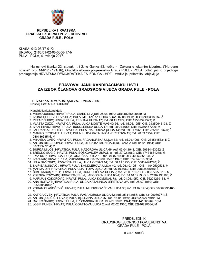 Rjesenje-Zbirno Gradsko Vijecekkvj | PDF