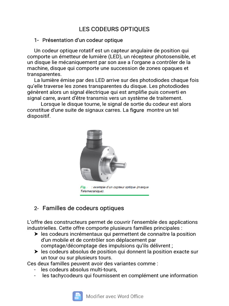 Guide des codeurs optiques industriels | PDF