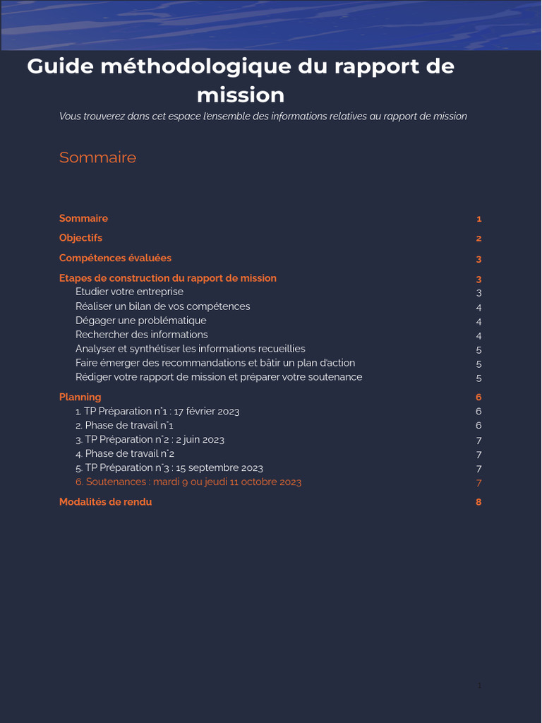 Guide pour rédiger un rapport de mission | PDF | Pédagogie | Business